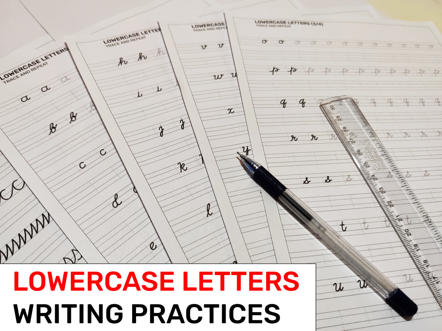 Printable Basic Cursive Handwriting Worksheets | Size A4 | Pages 41