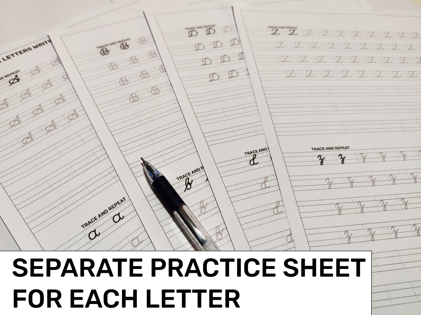 Printable Basic Cursive Handwriting Worksheets | Size A4 | Pages 41