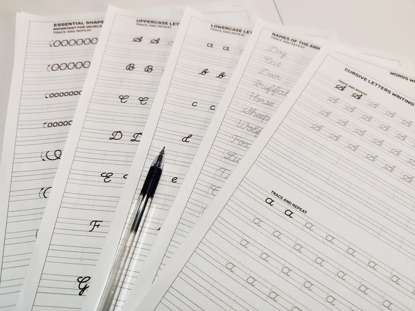 Printable Basic Cursive Handwriting Worksheets | Size A4 | Pages 41
