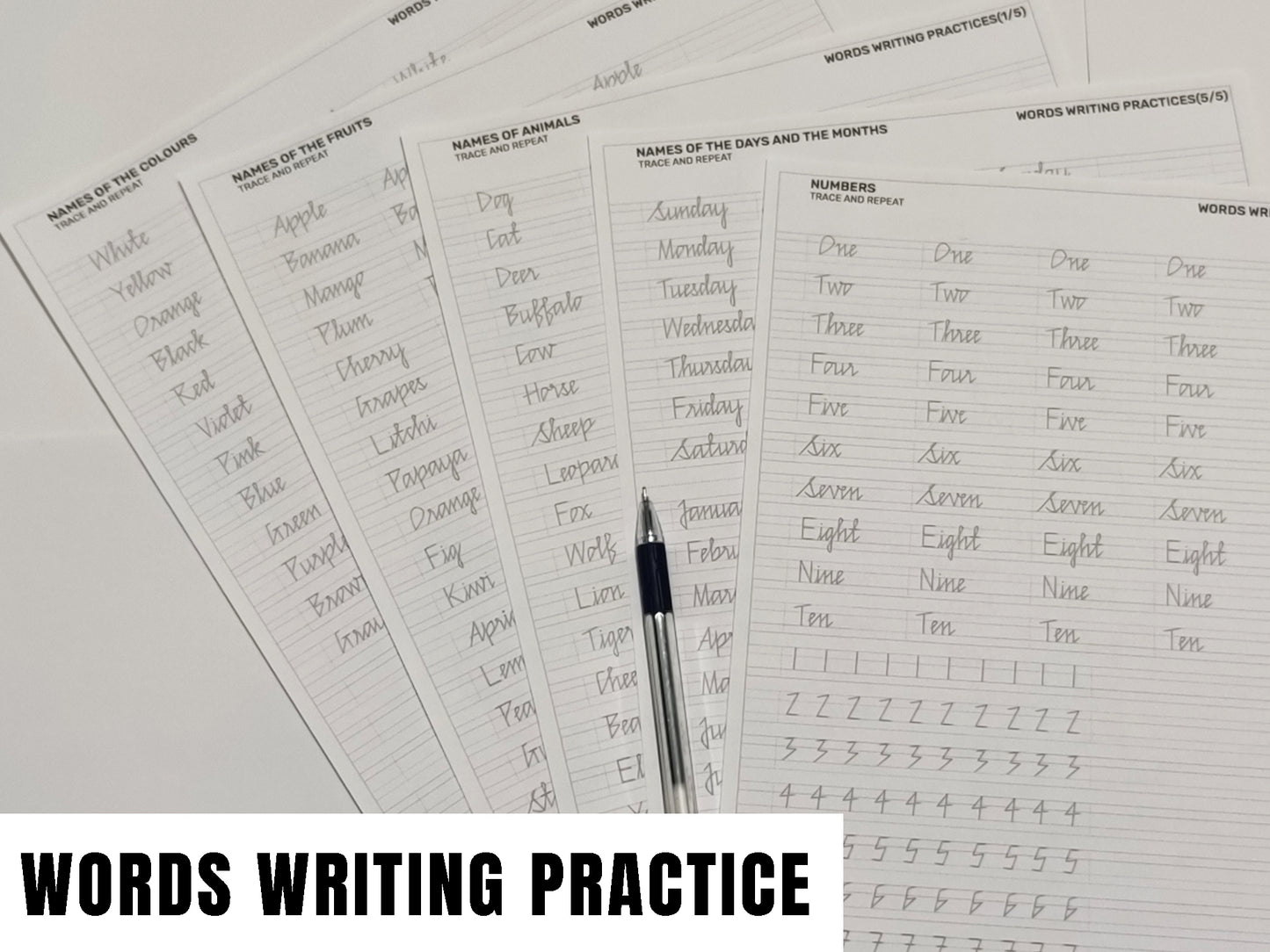 Printable Sharp Edge Cursive Handwriting Worksheets | Size A4 | Pages 38
