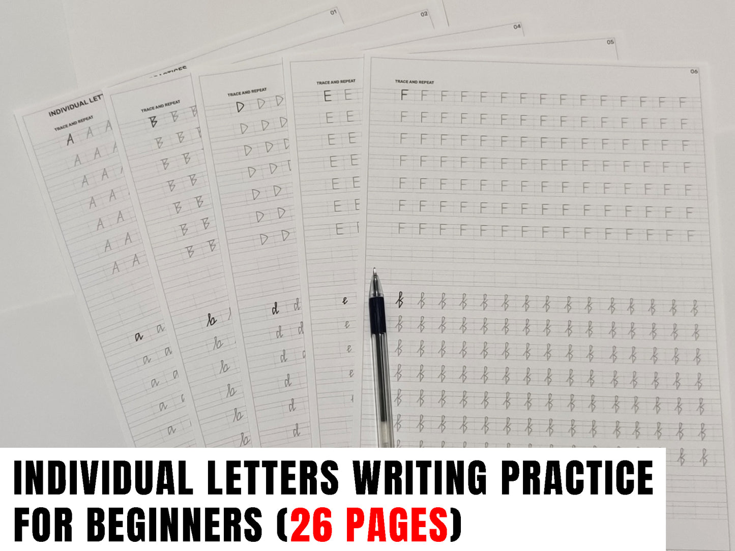 Printable Sharp Edge Cursive Handwriting Worksheets | Size A4 | Pages 38