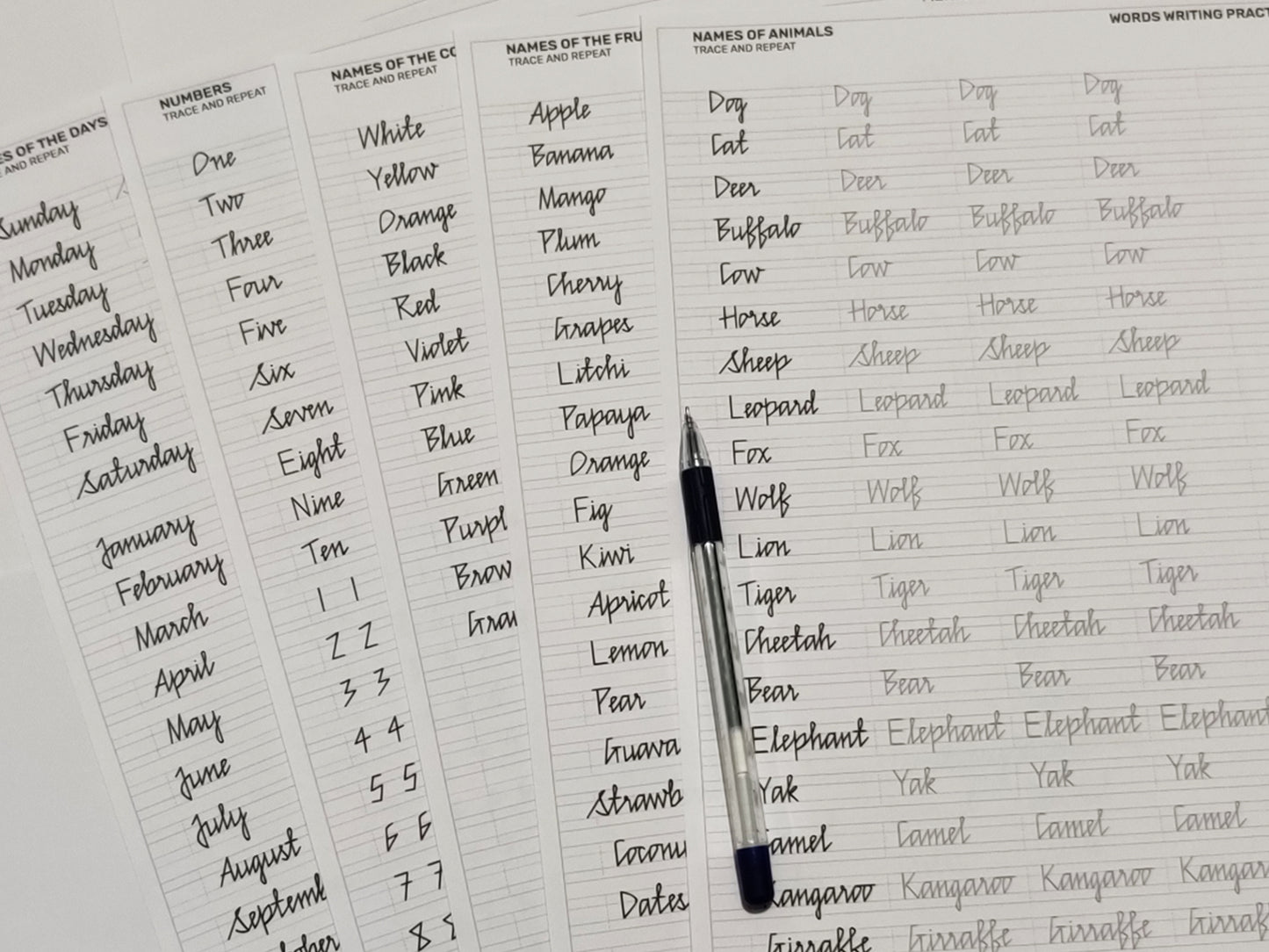 Printable Sharp Edge Cursive Handwriting Worksheets | Size A4 | Pages 38