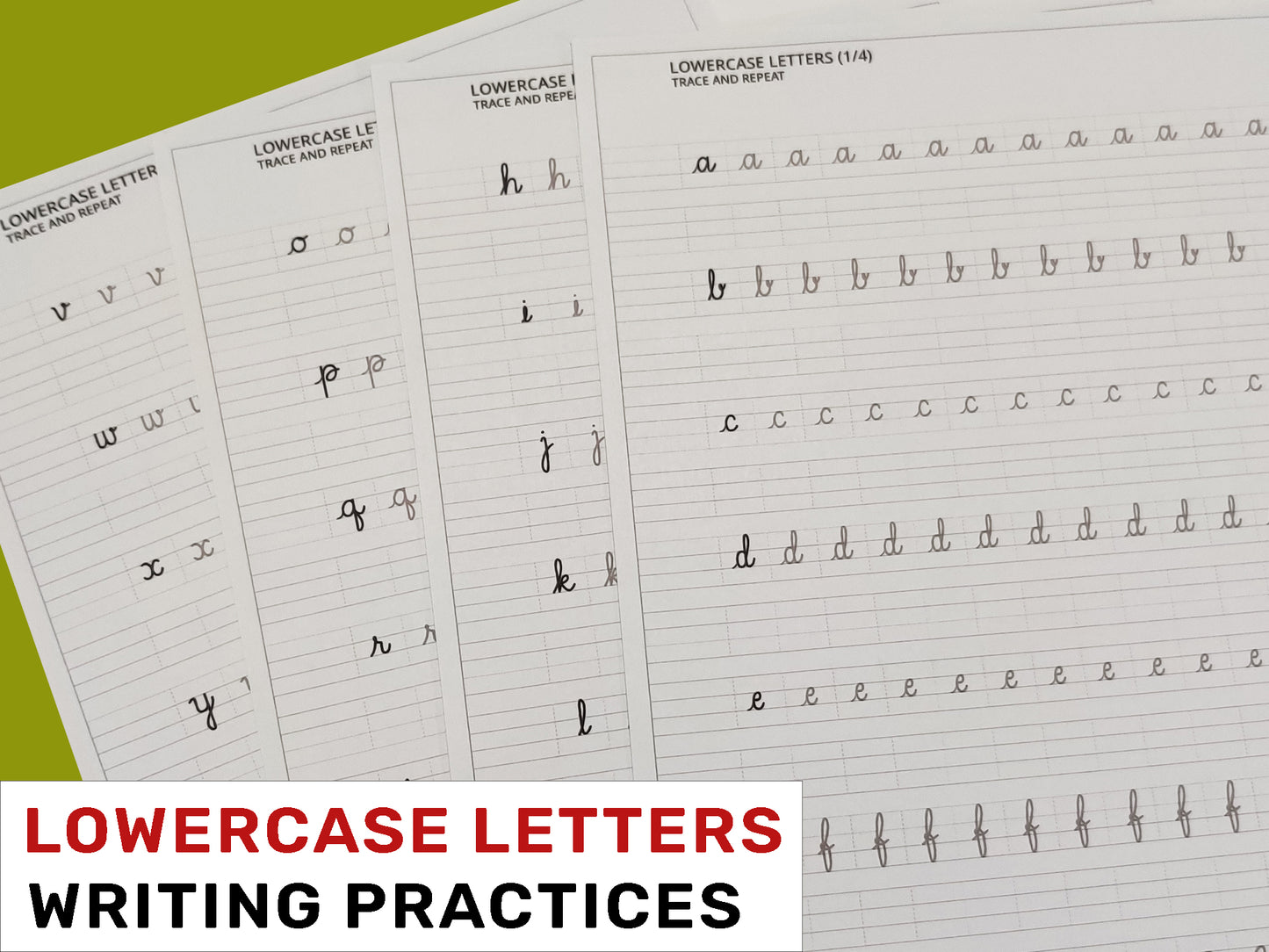 Printable Straight Cursive Handwriting Worksheets | Size A4 | Pages 41