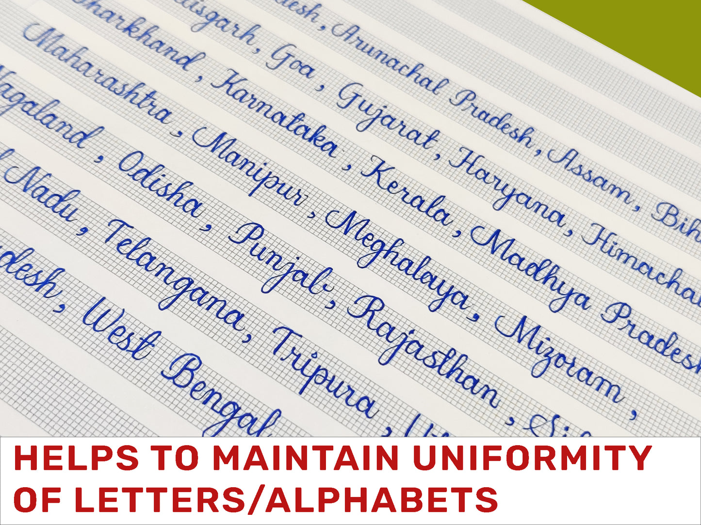 Printable Partial Graph Paper templates for Handwriting practices | Size A4 | Pages 8