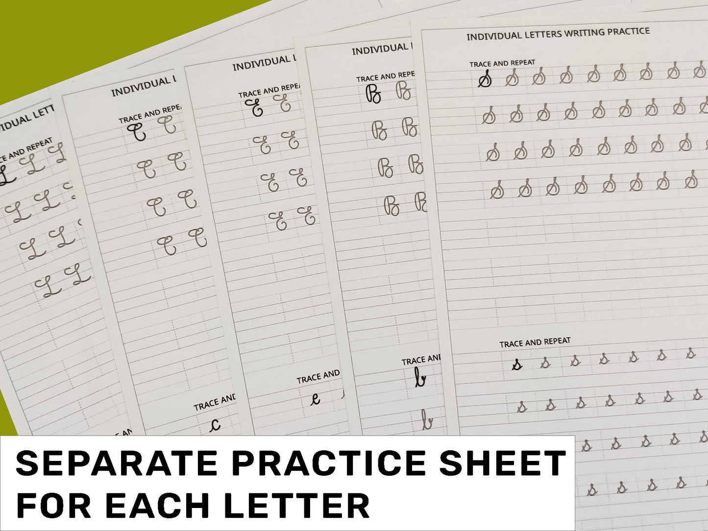 Printable Straight Cursive Handwriting Worksheets | Size A4 | Pages 41