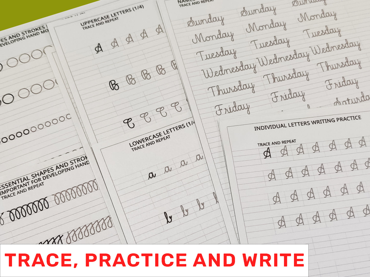 Printable Straight Cursive Handwriting Worksheets | Size A4 | Pages 41