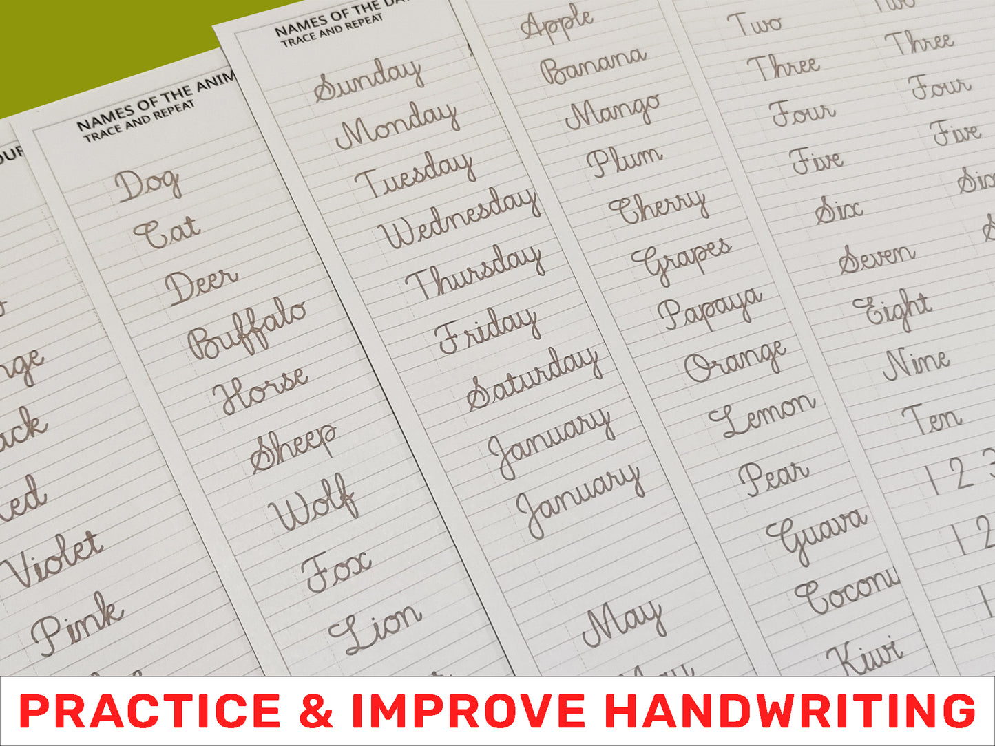 Printable Straight Cursive Handwriting Worksheets | Size A4 | Pages 41
